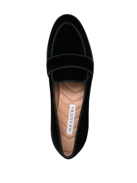 Aquazzura Martin round-toe penny loafers - Black