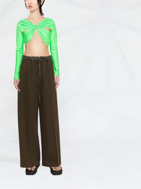 Coperni twist long-sleeve cropped top - Green - zdjęcie produktu nr 2