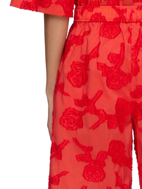 GANNI fil-coupé floral-pattern shorts - Red - zdjęcie produktu nr 2