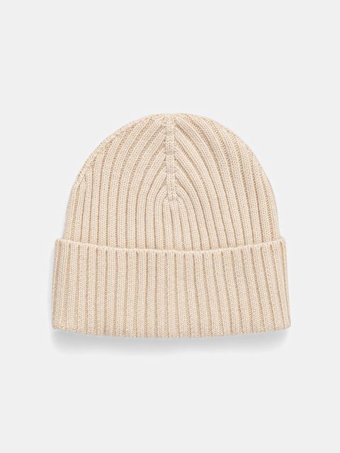 Sisley czapka z domieszką wełny kolor beżowy z cienkiej dzianiny 132HSA00B - zdjęcie produktu nr 1