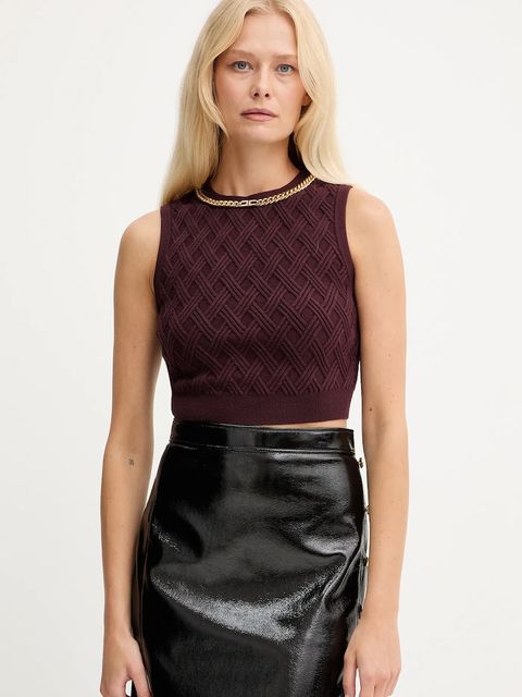 Elisabetta Franchi top kolor bordowy TK60B56E2 - zdjęcie produktu nr 1