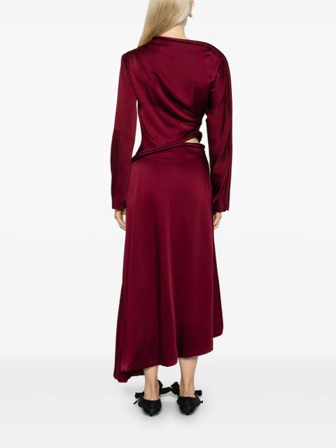 Victoria Beckham piped-trim midi dress - Red