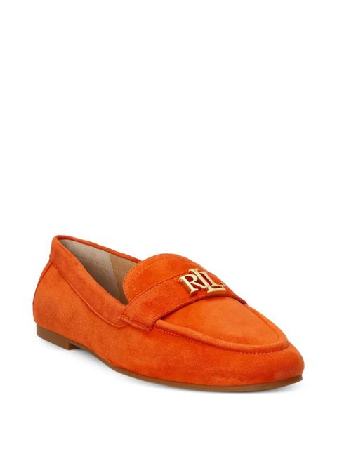 Lauren Ralph Lauren Averi III logo-plaque suede loafers - Orange