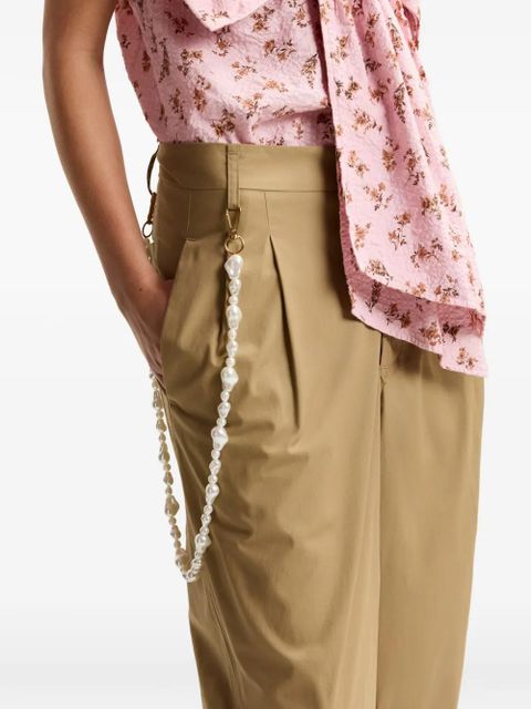 Essentiel Antwerp pleated pearl-detail trousers - Neutrals