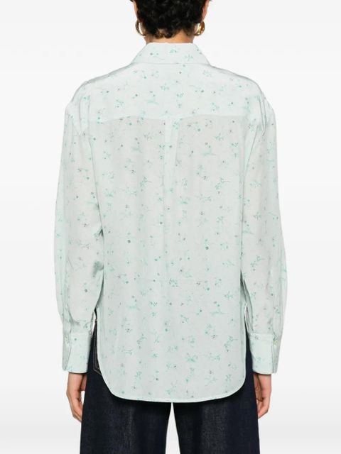 Victoria Beckham floral-print long-sleeve shirt - Blue