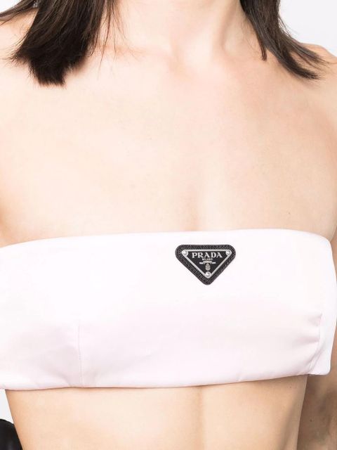 Prada Re-Nylon logo-plaque bandeau top - Pink