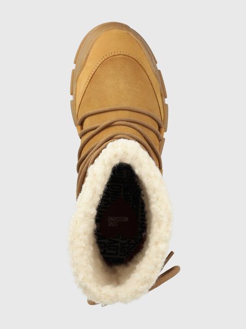 Love Moschino śniegowce zamszowe kolor beżowy