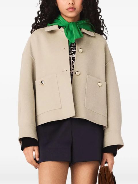 Maje pleated-back button jacket - Neutrals - zdjęcie produktu nr 1