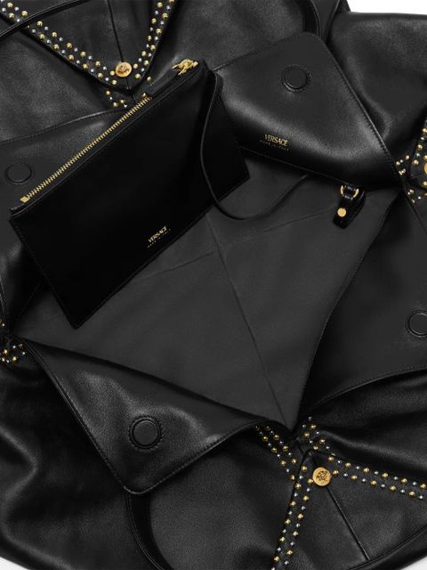 Versace large Protea leather shoulder bag - Black