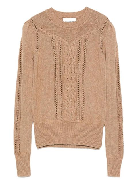 MARANT ÉTOILE cable-knit puff-sleeve sweater - Neutrals - zdjęcie produktu nr 1