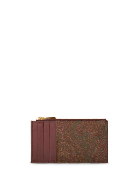 ETRO logo-embroidered jacquard leather wallet - Brown - zdjęcie produktu nr 2