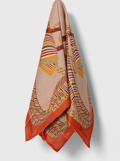 Guess apaszka damska kolor pomarańczowy wzorzysta AW5141 SIL70
