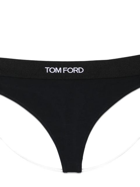 TOM FORD logo-waistband thong - Black