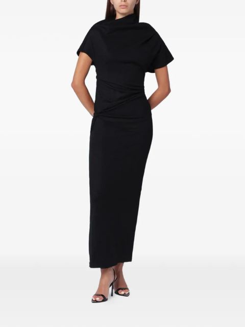 ENTIRE STUDIOS draped knot-detail maxi dress - Black - zdjęcie produktu nr 1