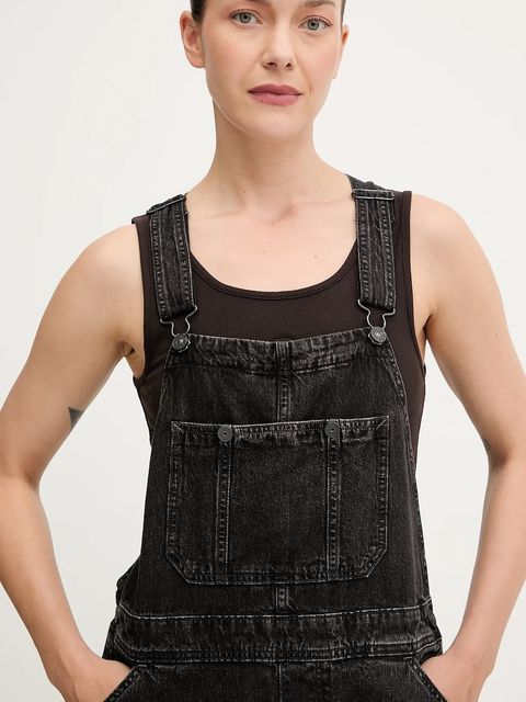 G-Star sukienka jeansowa kolor czarny maxi prosta D27734.E091