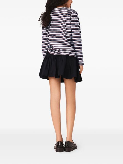 Maje striped-pattern long-sleeve T-shirt - Blue