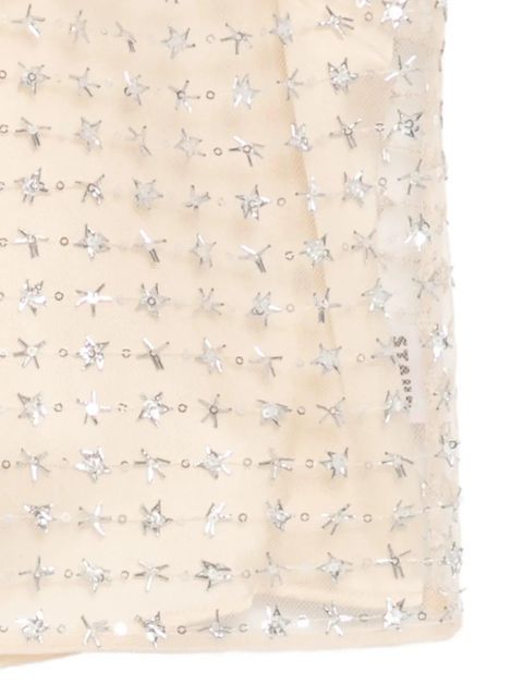 STAUD sequined tulle top - Neutrals