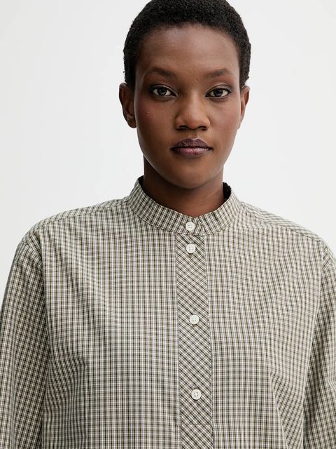 Marc O'Polo sukienka bawełniana kolor zielony mini oversize 5000007196