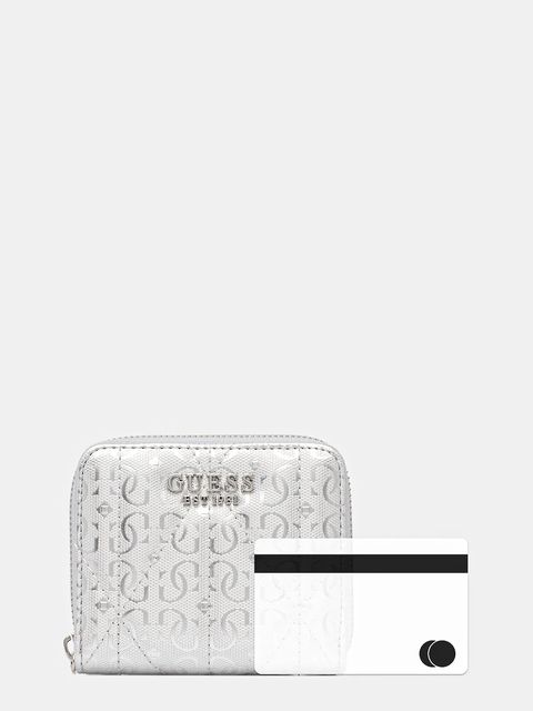 Guess portfel ALDINA damski kolor srebrny SWGY96 63137