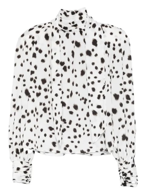 Rowen Rose dalmatian-pattern blouse - White