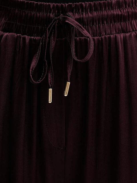 Answear.LAB spodnie damskie kolor bordowy szerokie high waist