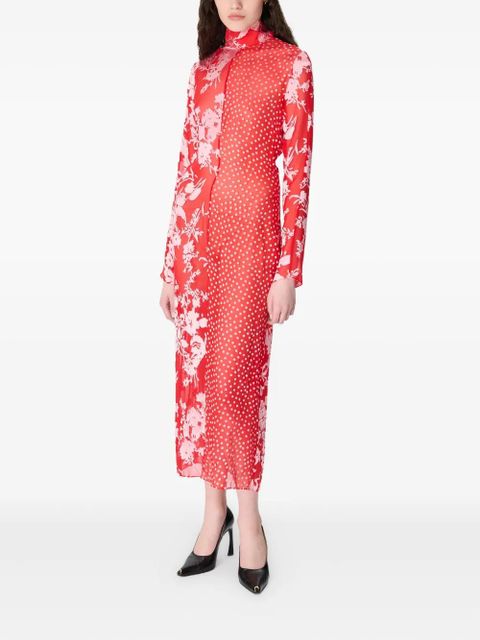 Marine Serre floral-polka dot print maxi dress - Red - zdjęcie produktu nr 2