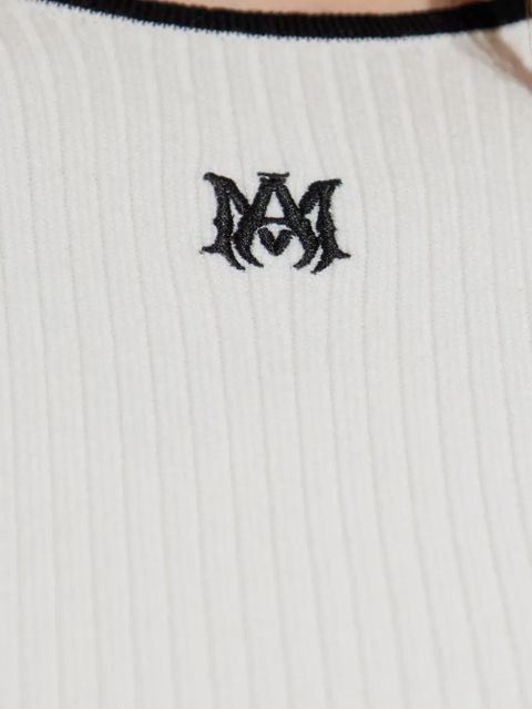 AMIRI cropped ribbed t-shirt - White