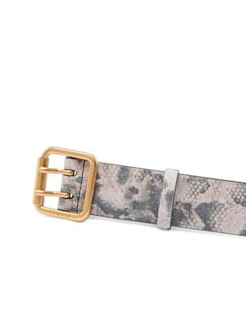 PINKO embossed-leather buckle belt - Neutrals