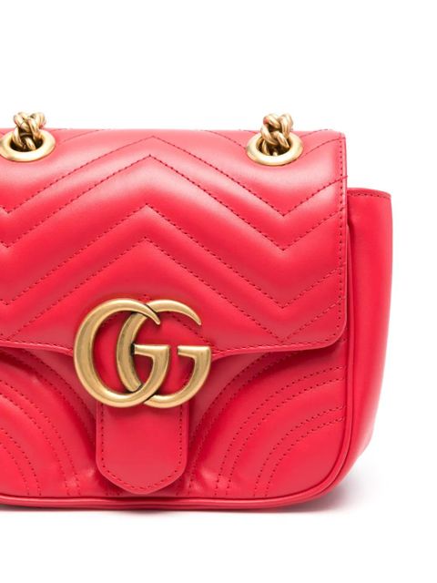 Gucci mini GG Marmont shoulder bag - Red