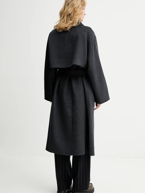 Calvin Klein płaszcz z dodatkiem wełny kolor szary LV040WL571 - zdjęcie produktu nr 2