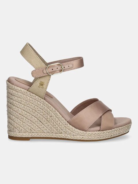 Tommy Hilfiger sandały SATIN HIGH WEDGE ESPADRILLE - zdjęcie produktu nr 1