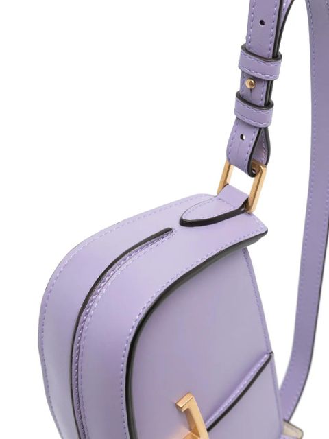 Tod's logo-plaque leather shoulder bag - Purple