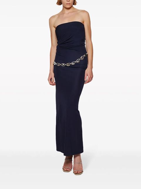 Christopher Esber chain-detail ruched maxi dress - Blue