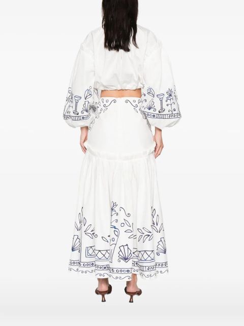 ALEMAIS Leela ruffled floral top - Neutrals