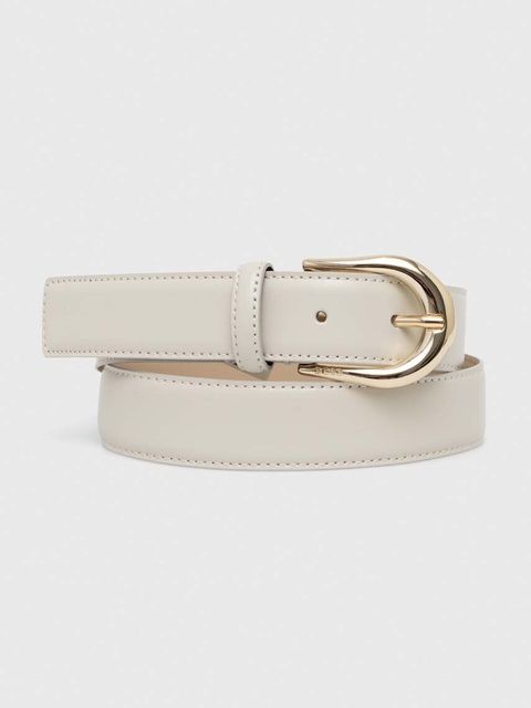 BOSS pasek skórzany damski kolor beżowy 50516448