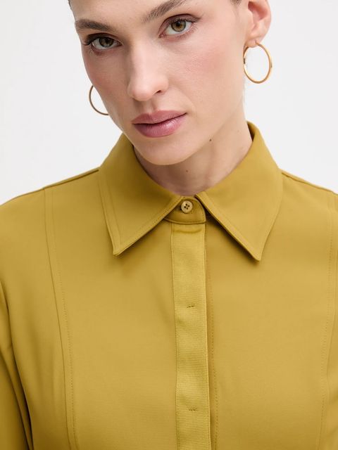 Sisley koszula damska kolor zielony regular z kołnierzykiem klasycznym 5SLFLQ0A0