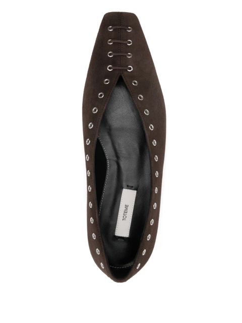 TOTEME suede ballet flats - Brown