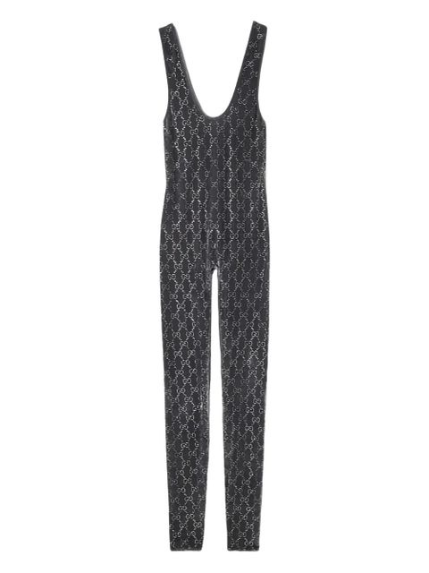 Gucci GG crystal embroidery jumpsuit - Grey - zdjęcie produktu nr 1