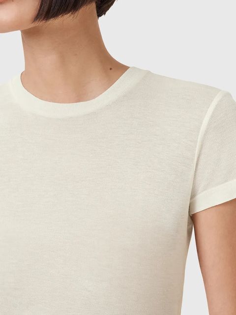 AllSaints t-shirt JUNE damski kolor beżowy W182JC