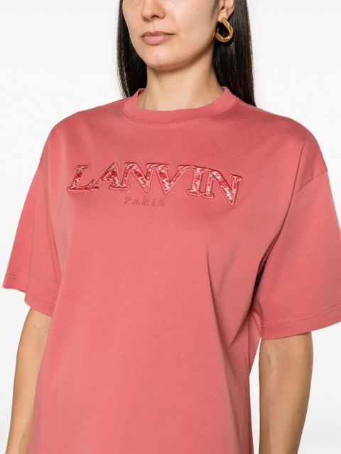Lanvin logo-appliqué cotton T-shirt - Orange