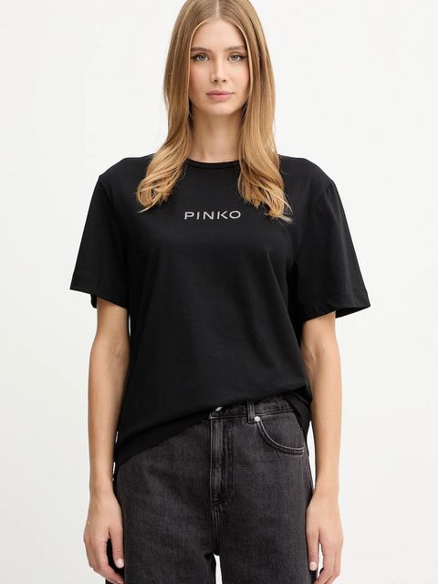 Pinko t-shirt bawełniany damski kolor czarny 105526 A2RM - zdjęcie produktu nr 1