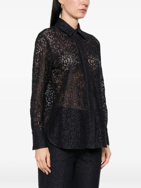 Max Mara Gala long-sleeve lace shirt - Black