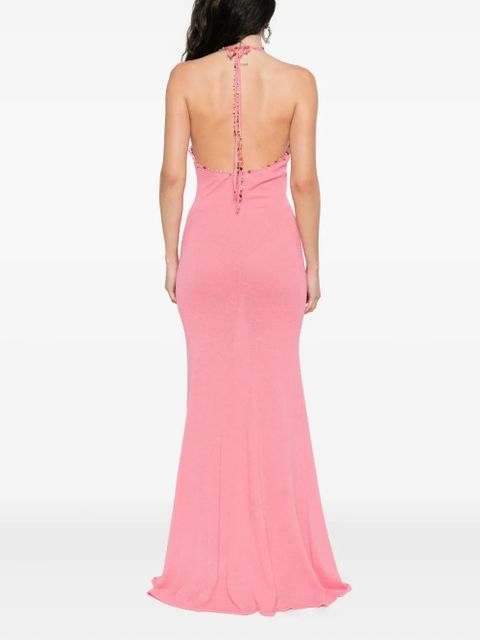 Christopher Esber embellished halterneck dress - Pink