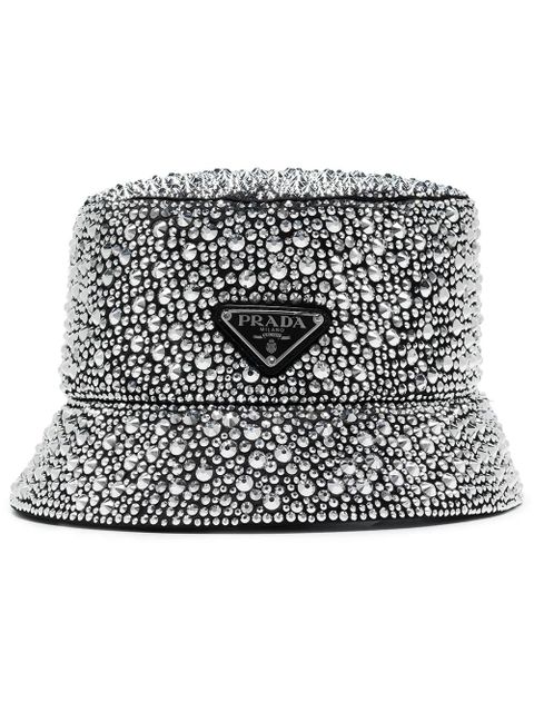 Prada crystal-embellished bucket hat - Black - zdjęcie produktu nr 1