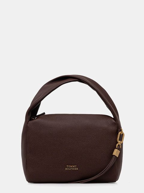 Tommy Hilfiger torebka skórzana kolor brązowy AW0AW18150 - zdjęcie produktu nr 1