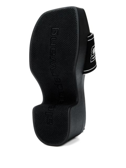 Alexander Wang logo-band platform sandals - Black