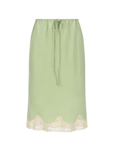 Saint Laurent lace trim midi skirt - Green - zdjęcie produktu nr 1