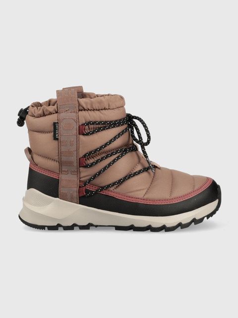 The North Face śniegowce WOMEN S THERMOBALL LACE UP WP kolor brązowy