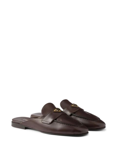Prada leather slippers - Brown - zdjęcie produktu nr 2