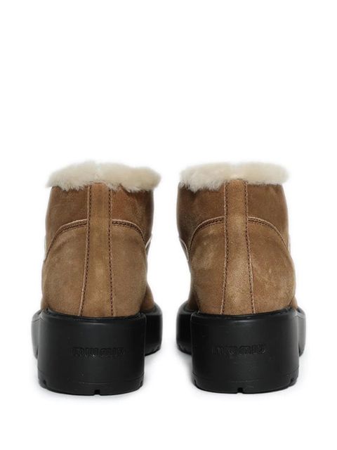 Miu Miu suede lace-up boots - Brown